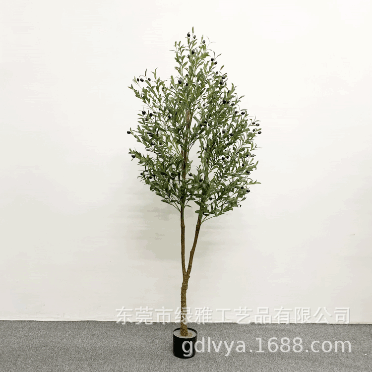 Amazon detachable and assemblable simulation olive tree with fruit, high-fidelity green plant potted plant, artificial plant for indoor home decoration