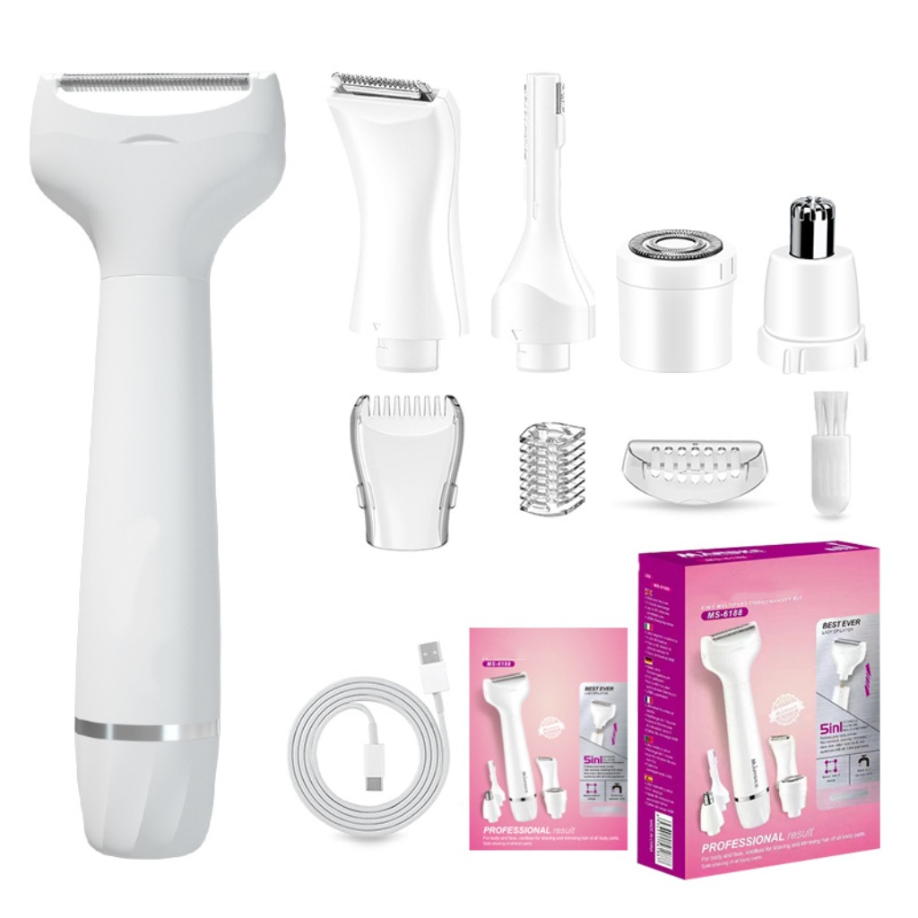 Cross-border women's intimate hair removal device, multi-functional 5-in-1 hair removal device, home use, full body USB electric hair removal device