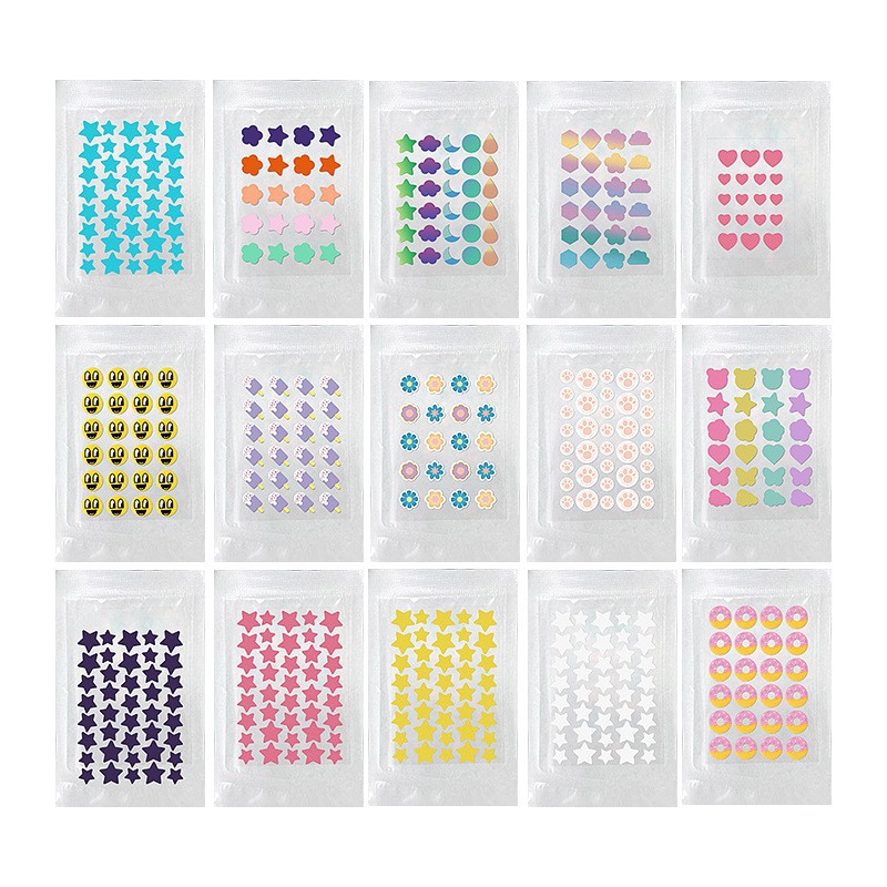 Pimple patch manufacturer direct sales, pink heart-shaped pimple patches, physical adsorption hydrocolloid irregular pimple patches