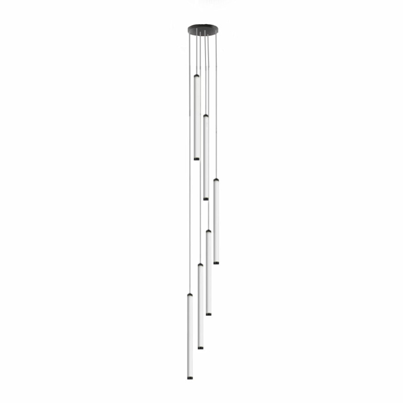 Ceiling-height staircase chandelier led full-spectrum acrylic modern minimalist duplex villa intelligent hollow art lamp