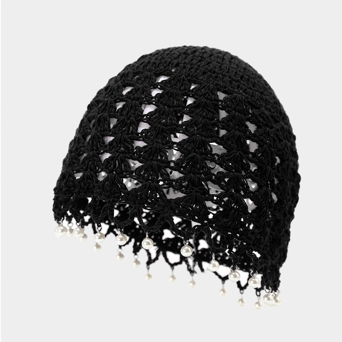 Spring/Summer Handmade Crochet Hollow-Out Headband Hat for Women, Ethnic Style, Tassel Tie-Up, Versatile