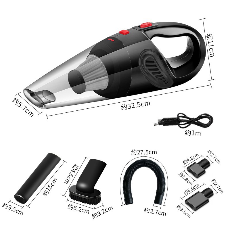 Car vacuum cleaner, rechargeable cordless vacuum cleaner, car and home dual-use wet and dry vacuum cleaner, high-power USB vacuum cleaner