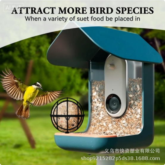 Cross-border temu outdoor garden nut style wild bird feeder iron anti-squirrel cage metal spherical gift box