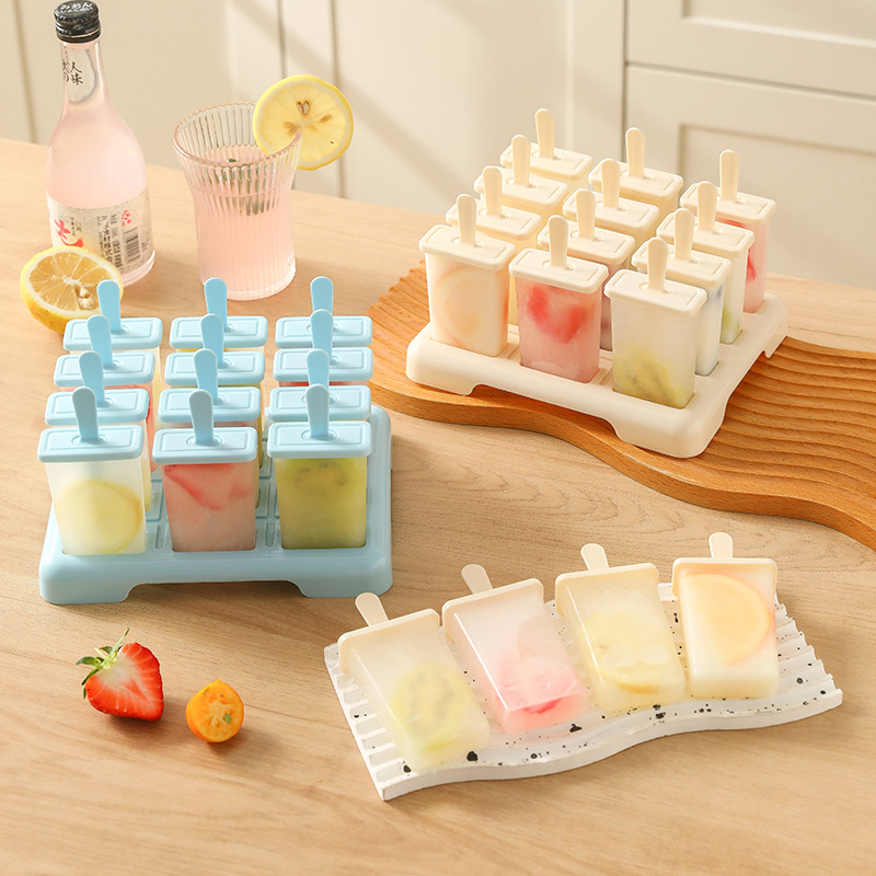 Ice cream molds, household food-grade popsicle and ice cube holders, homemade ice cream sticks and ice cream molds, ice maker boxes