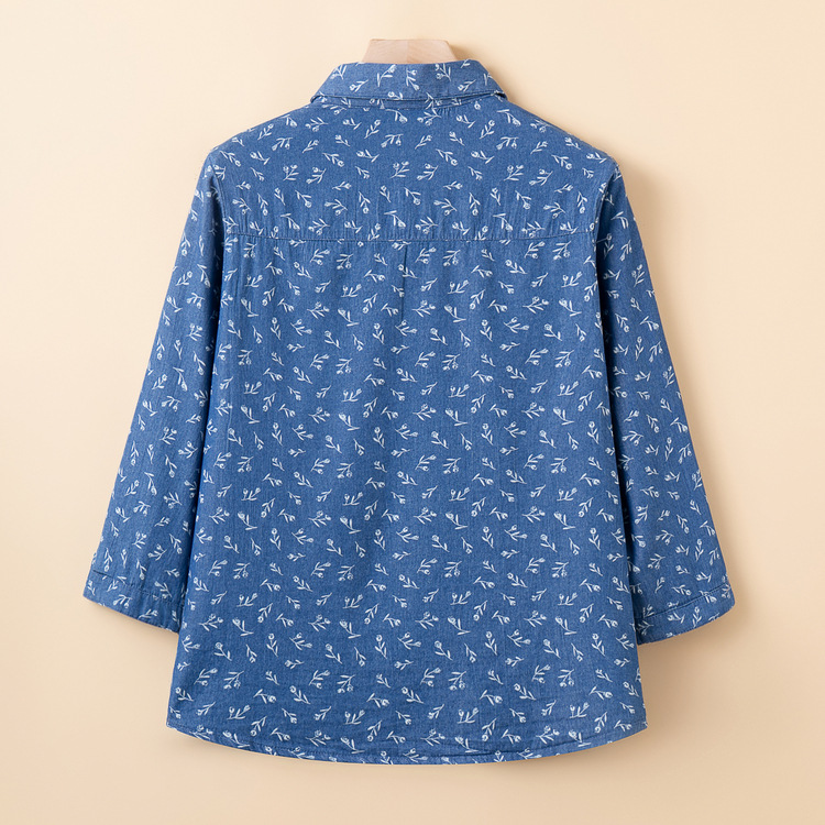 Middle-aged mothers' autumn long-sleeved shirts, loose and stylish casual cardigan tops, spring and autumn shirts for middle-aged and elderly women