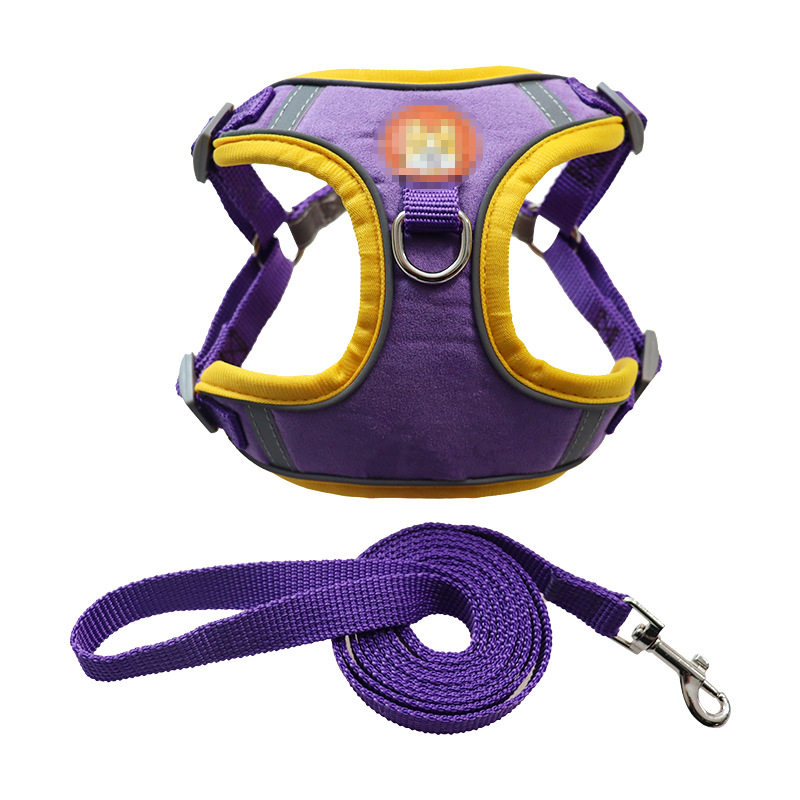 Wholesale of new pet chest straps, deerskin fleece dog straps, reflective and breathable dog leashes, pet leashes, and pet supplies