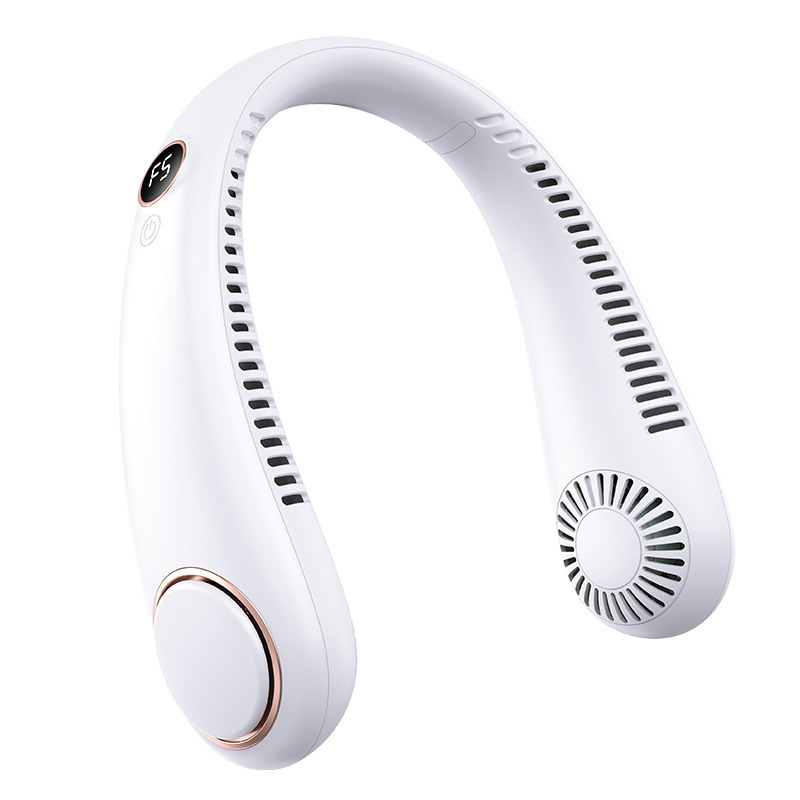 Digital display bladeless neck fan, fast charging portable fan, neck-mounted outdoor handheld fan, USB mini.