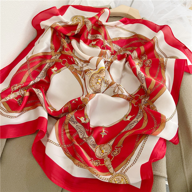 New 70*70cm Korean style small square scarf for women, thin spring and summer style, sun protection neck warmer, neck wrap, hair tie, scarf