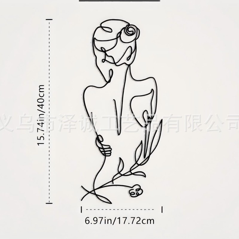 Cross-border metal craftsmanship, line art, wrought iron wall decorations, living room and bedroom creative furniture wall ornaments