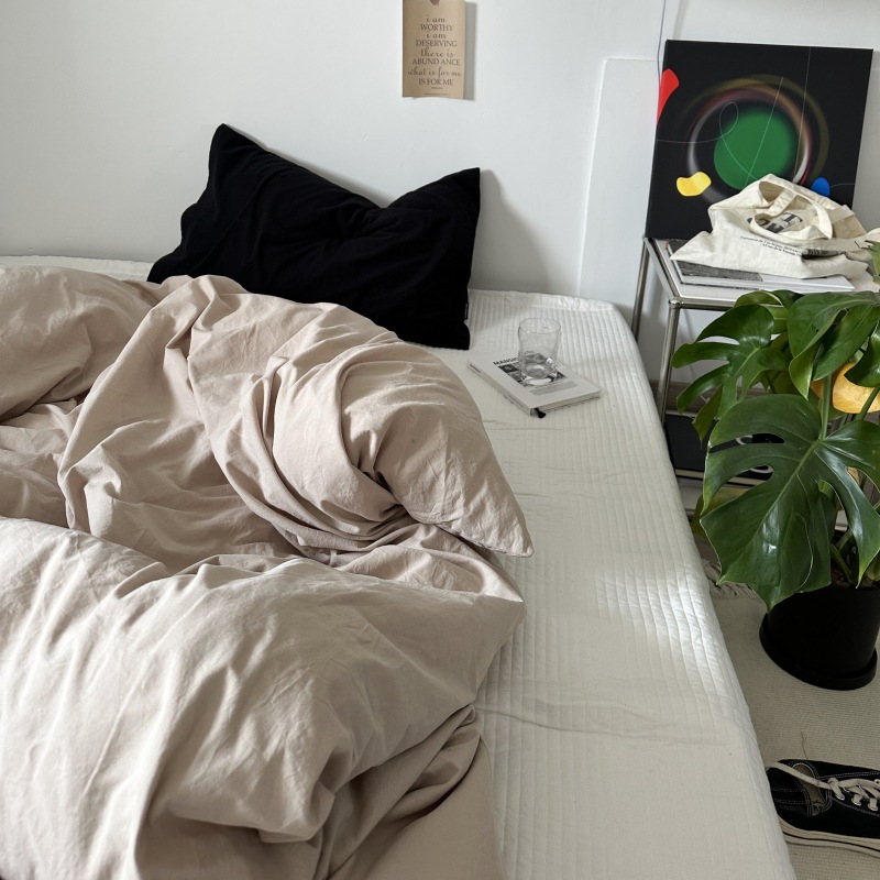 100% Cotton Washed Cotton Pink Single Duvet Cover Double Size 200x230cm Single Duvet Cover 150x200cm Single