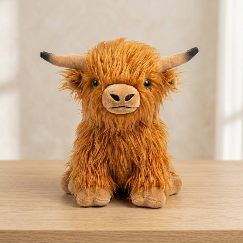 Cross-border Scottish Highland cattle fun toys plush toys, long-haired cattle children's birthday gifts plush toys