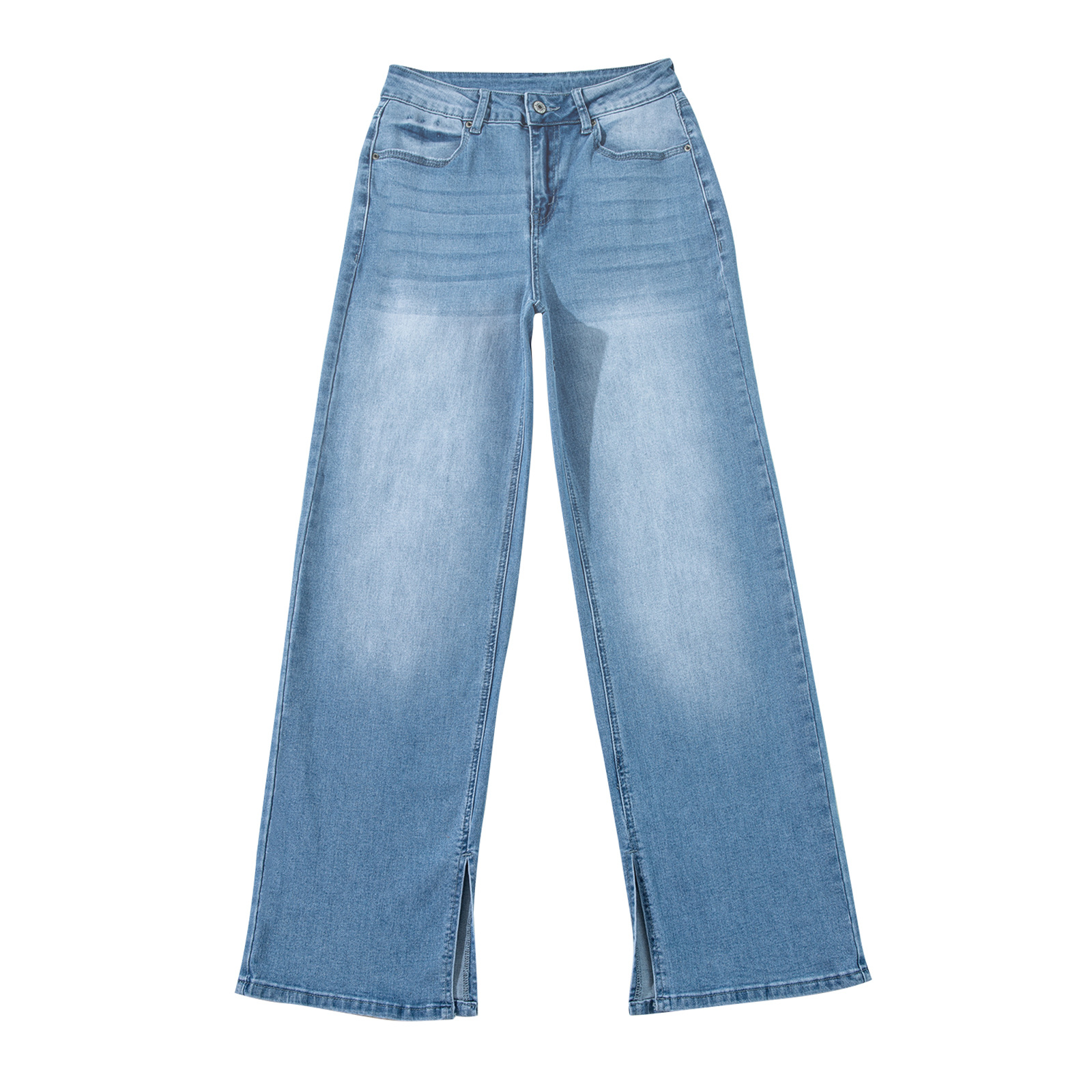 Cross-border new high-elastic denim trousers for export, retro straight-leg loose casual women's jeans manufacturer for export