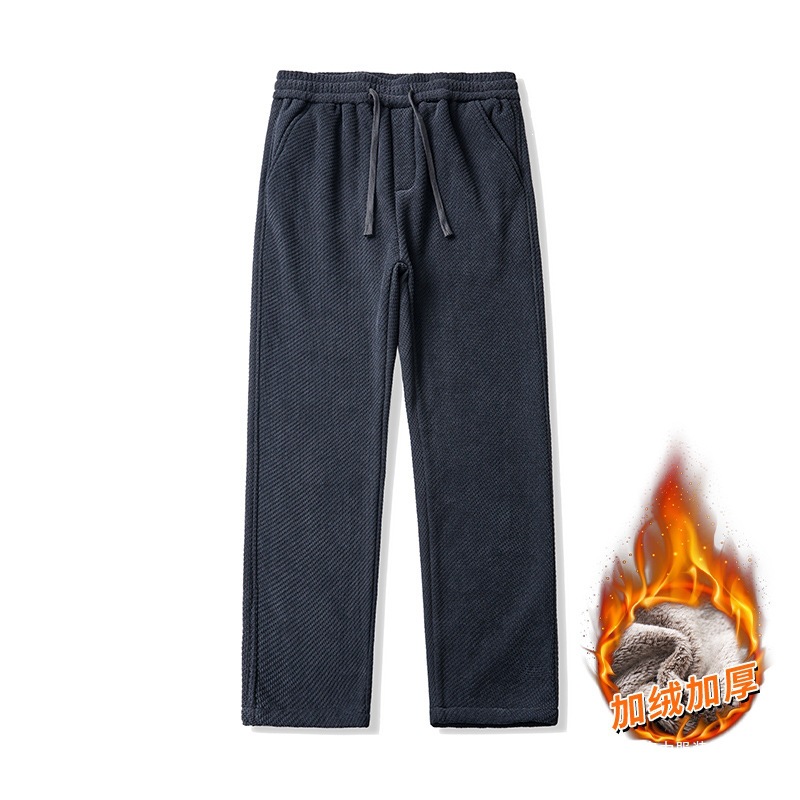 Clearance sale of new autumn and winter tweed casual pants with a good drape, crisp texture and slimming effect. Trendy straight-leg pants with fleece quality men's pants