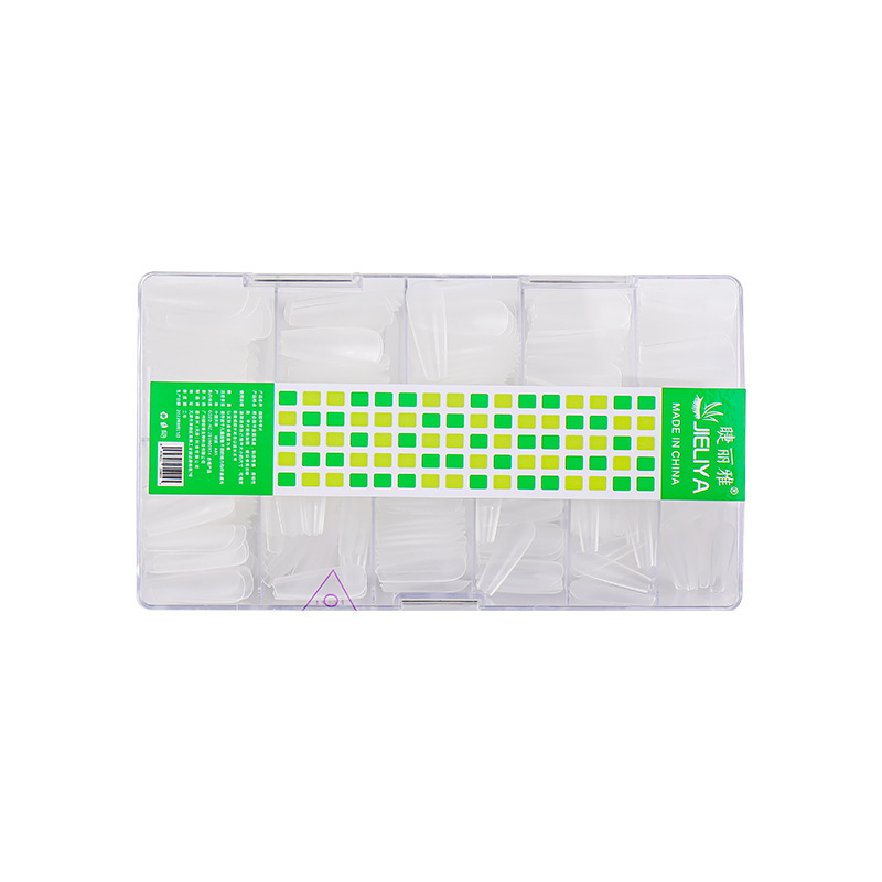 Nail extension stickers, specially designed for use in Jieliya nail salons, featuring a matte finish, wearable texture, teardrop-shaped tips, and ultra-thin, transparent extensions.