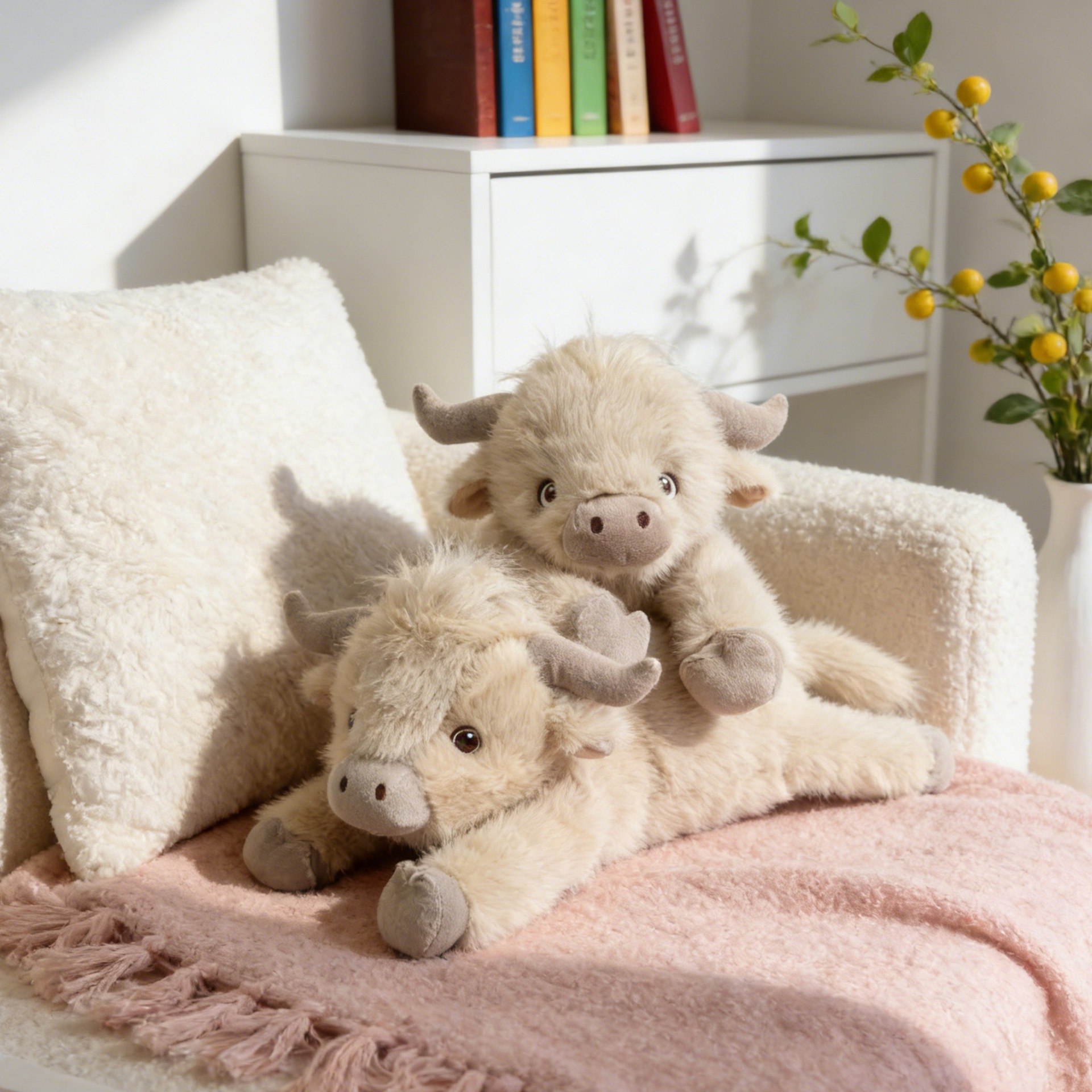 New cross-border Highland Cow Plush highland cow Scottish highland cow doll long fur doll