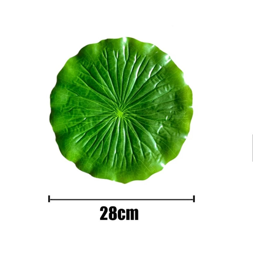 Artificial lotus leaves for restaurant food decoration, plating, green leaves, plastic banana leaves, fruit leaves, tree leaves, props, lotus flowers