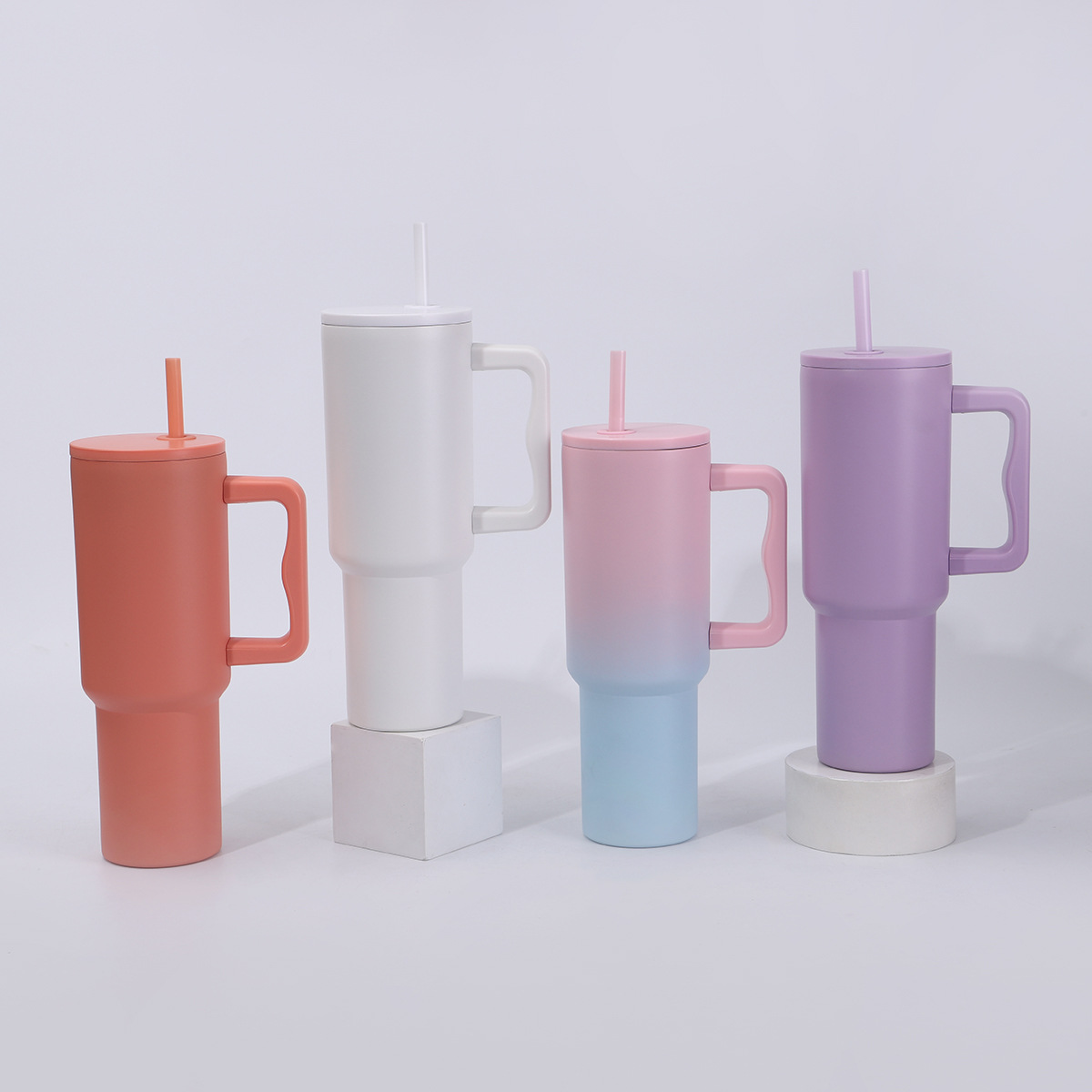 Amazon 304 Stainless Steel Insulated Mug, Portable Outdoor Handle Car Mug, Double-walled Vacuum Large Capacity Straw Mug