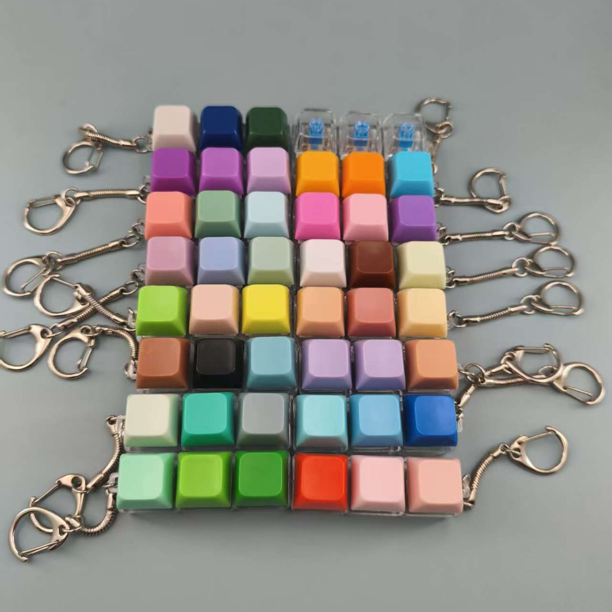 3-keycap stress-relieving keyboard toy, a cross-border bestseller. Customizable logo keychain for stress relief