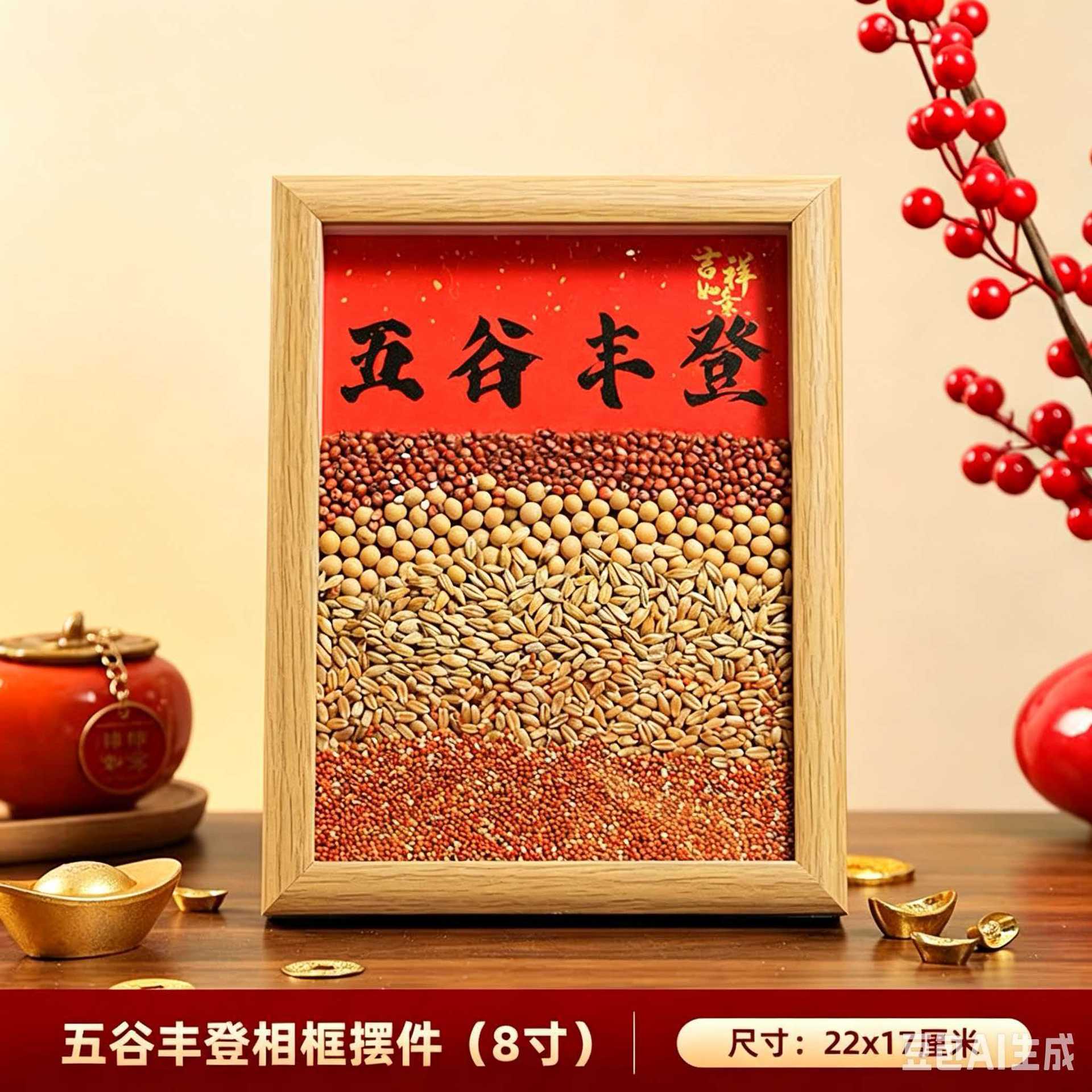 Five Grains Abundant Harvest photo frame decoration, housewarming joy, new home decoration, new house moving ceremony items