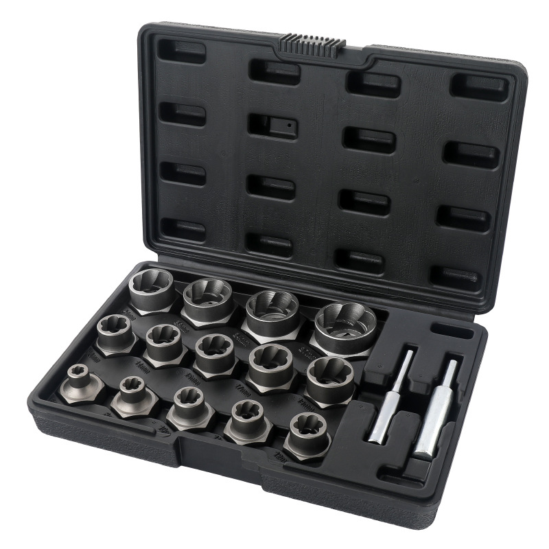 33-piece set of reverse thread screw and nut remover, industrial-grade high-hardness and high-torque damaged and incomplete nut remover