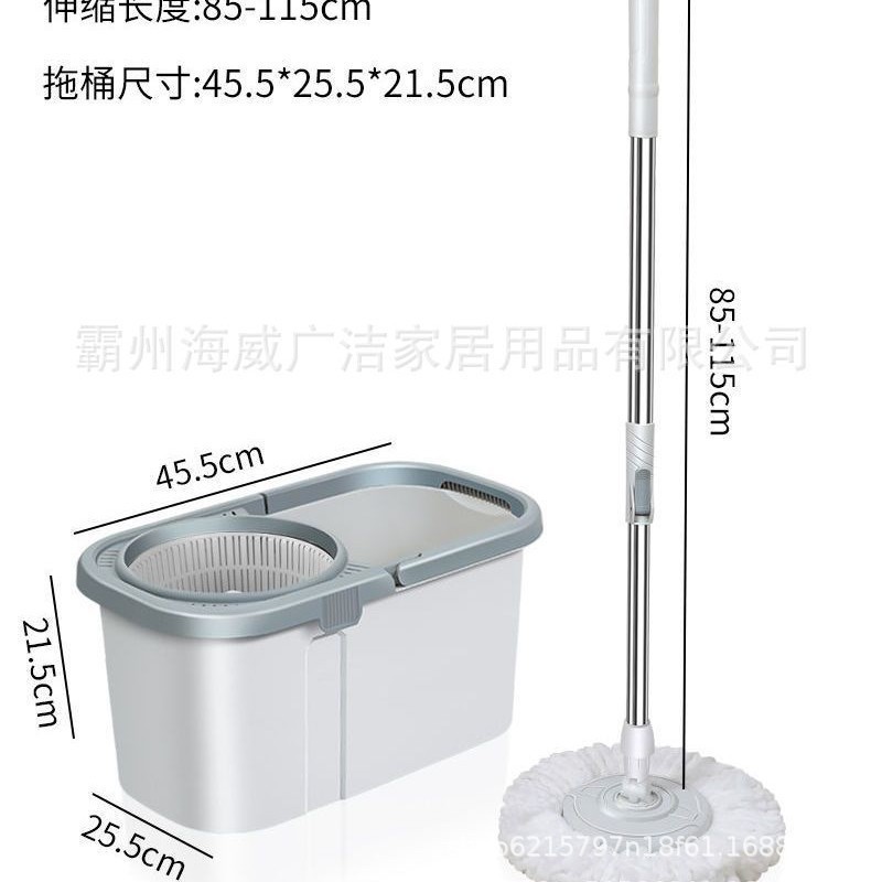 Rotary mop bucket with swivel shaft, large size, household wood floor mop, easy-to-use all-in-one cleaning bucket, factory direct supply.