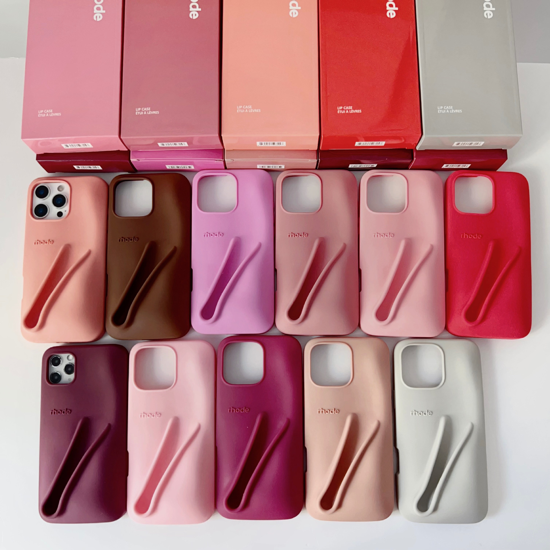Foreign trade suitable for iPhone 16 Pro, Hailey's same style lipstick, lip gloss, silicone phone case, Apple 17p protection