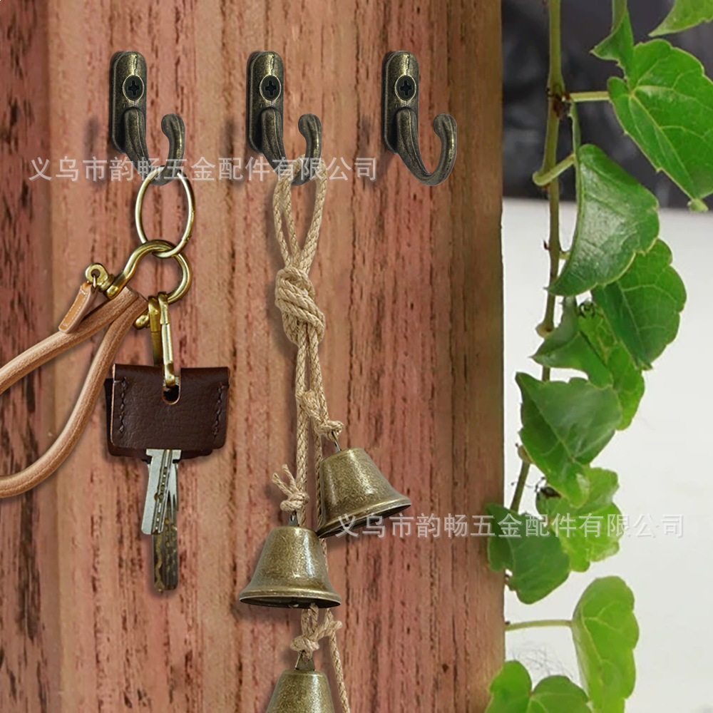 Yunchang Mini Single Hook Retro Clothes Hook Wall Hook Alloy Hook 8*27MM Decorative Hook Single Hole Clothes Hook