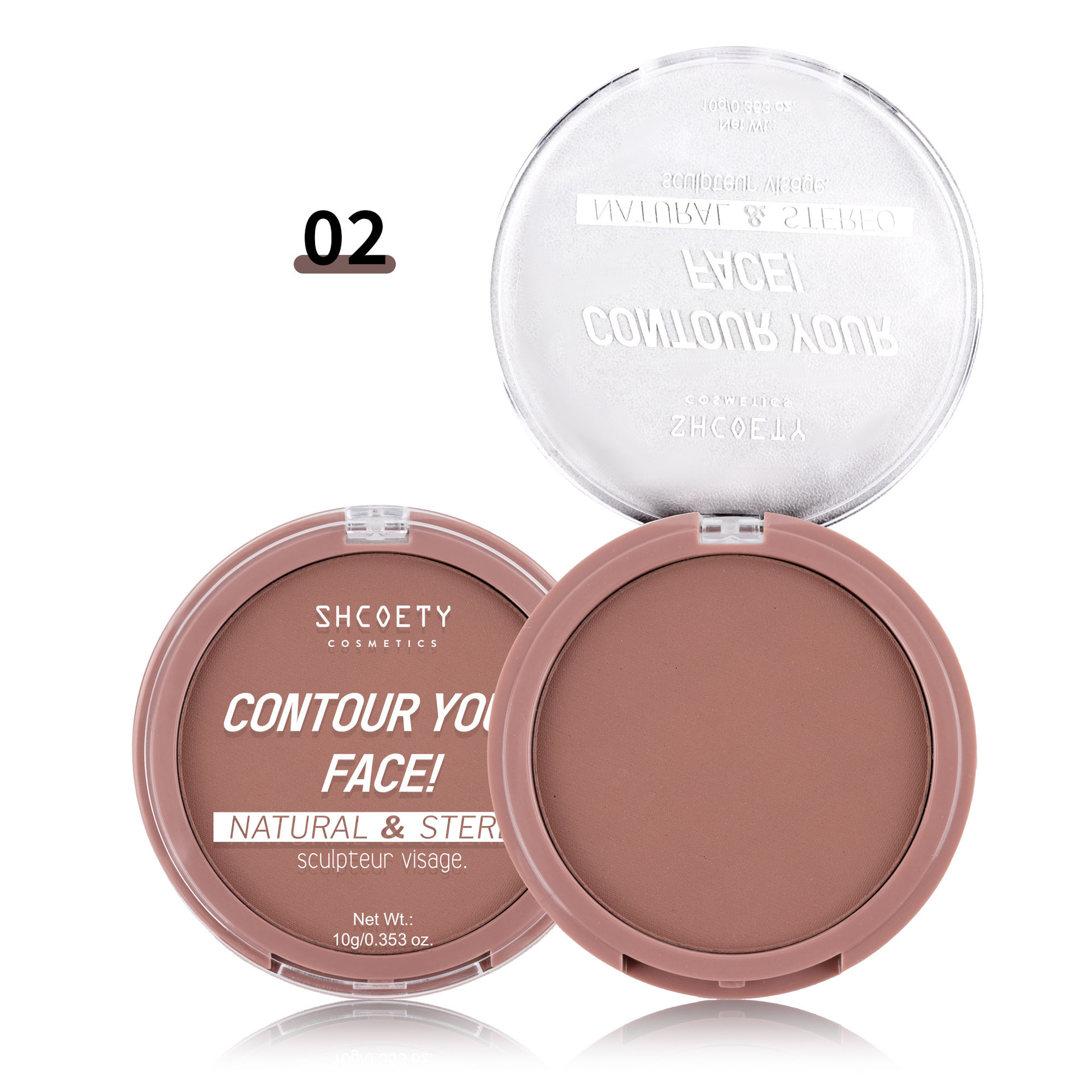 SHCOETY Cross-border 5-color Contouring Powder Foundation - Matte, Long-lasting, Waterproof, Oil-controlling, Non-cakey, and Long-lasting.