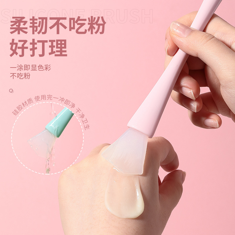 LMLTOP Silicone Brush Set (5-piece set): Face mask brush, lip brush, eyeshadow brush, eyeliner brush, makeup brush set D0891