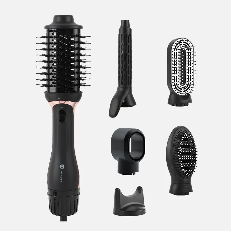Cross-border 5-in-1 hot air comb, multi-functional curling comb, hair dryer, hair styling brush, negative ion optional curling iron