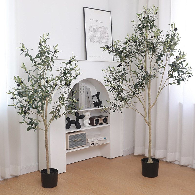 Amazon artificial green plants with fruit olive artificial trees, home floor-standing potted plants, garden landscaping artificial olive trees