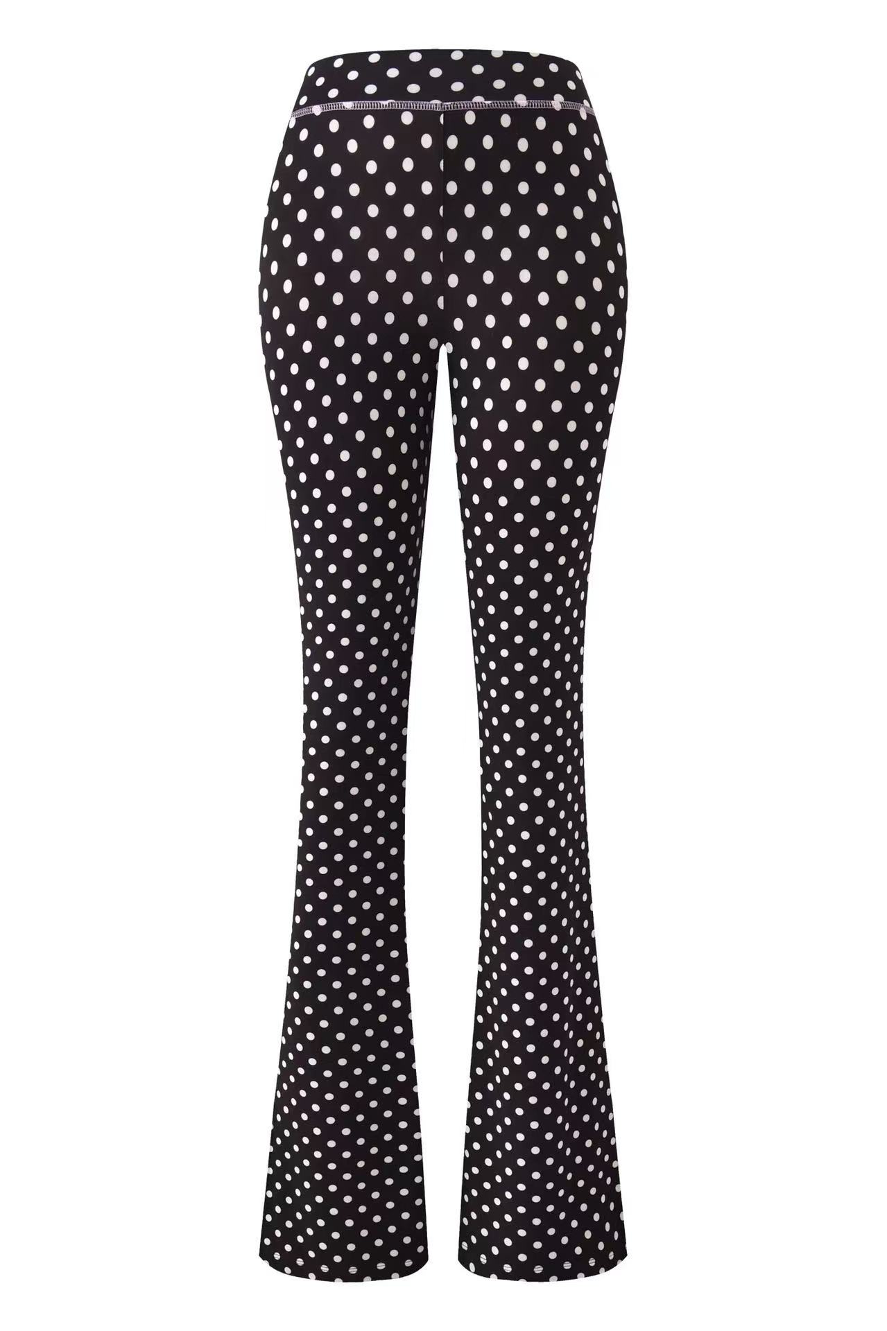Niche style ia*m black polka dot slim-fit letter print hooded zip-up short jacket and pants set