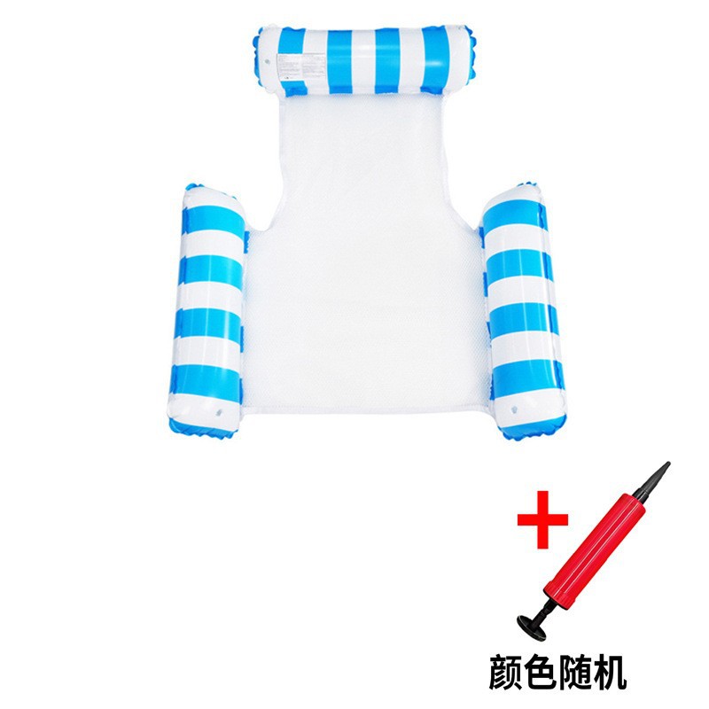 Outdoor inflatable floating water hammock, single foldable swimming mattress, floating device.