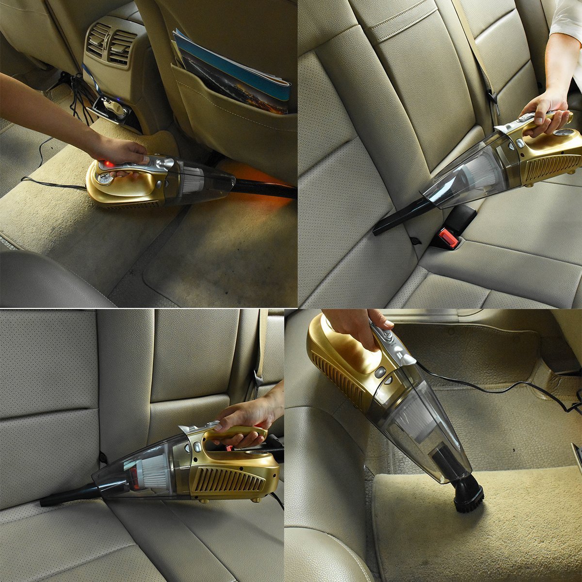 Handheld car vacuum cleaner, portable super powerful suction, car-specific lighting vacuum cleaner, air pump two-in-one