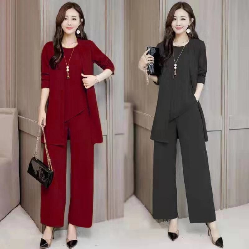 Fashionable plus-size suit for women 2026 Spring/Autumn new style, stylish and rich lady, too loose, slimming and youthful three-piece set, trendy for women