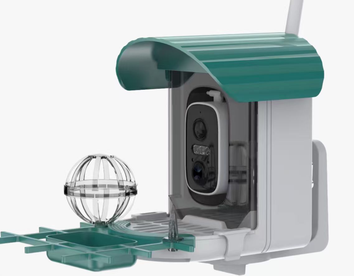 Source factory smart bird feeder with AI bird recognition, solar-powered low-power HD camera, Amazon bestseller.