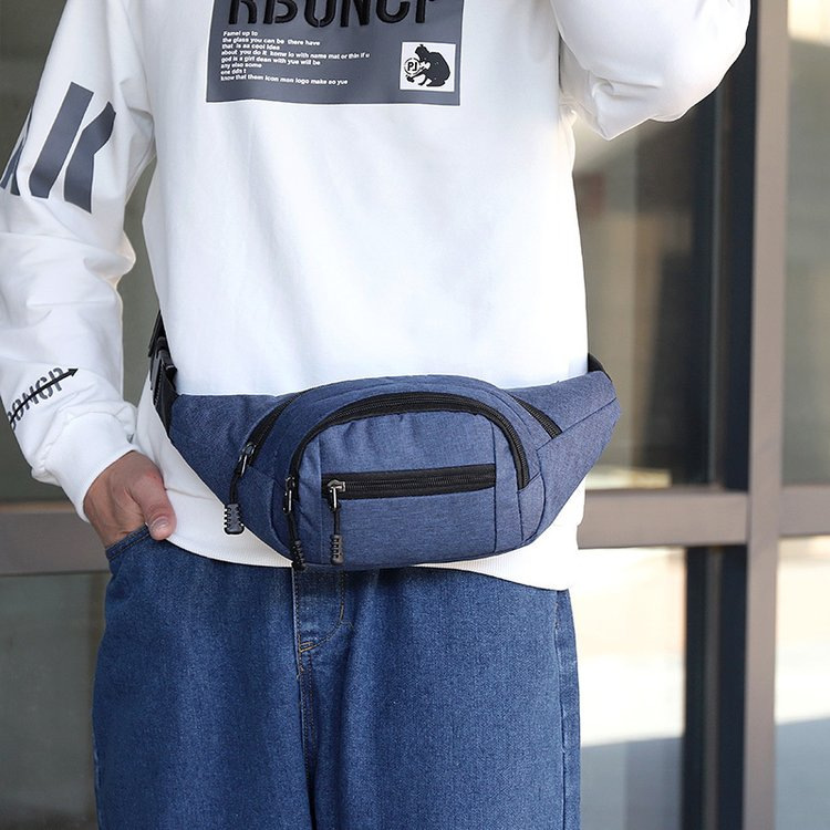 Factory wholesale men's waist bag, versatile outdoor running phone bag, loose change holder, lightweight, durable, suitable for work and cash registers.