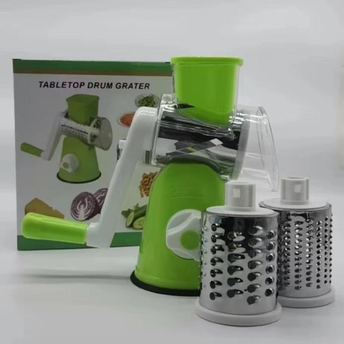Kitchen hand-cranked vegetable cutter, cross-border household grater, multi-functional three-in-one drum grater, potato maker
