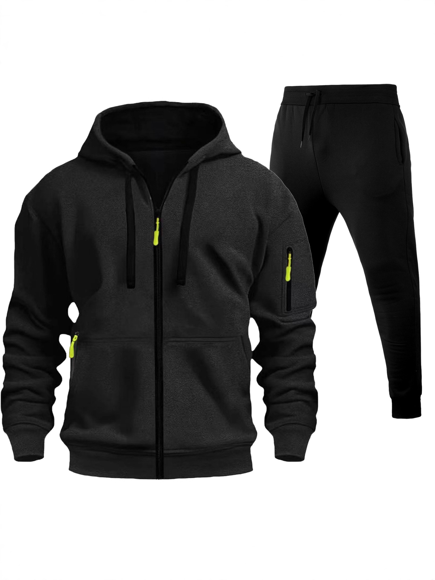 Same-day shipment, factory direct sales of two-piece sweatshirts and pants, arm zipper pullovers, loose sweatshirts and hoodies for men