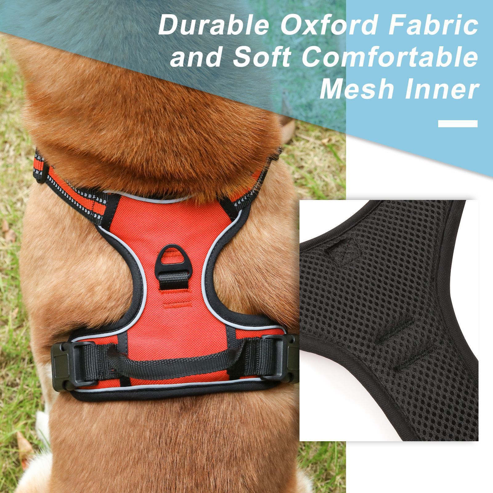 New cross-border dog leash, explosion-proof, shock-proof, breakfree, large dog chest and back strap, reflective dog leash, vest style pet