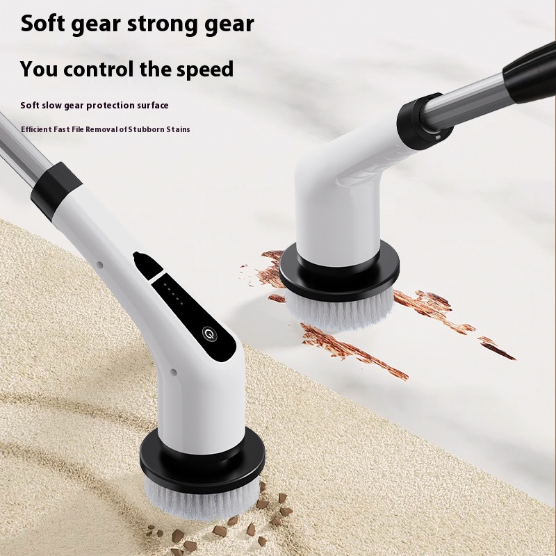 Cross-border multi-functional electric cleaning brush with multiple adjustable speeds, for home cleaning, extended telescopic cordless handheld brush, waterproof.
