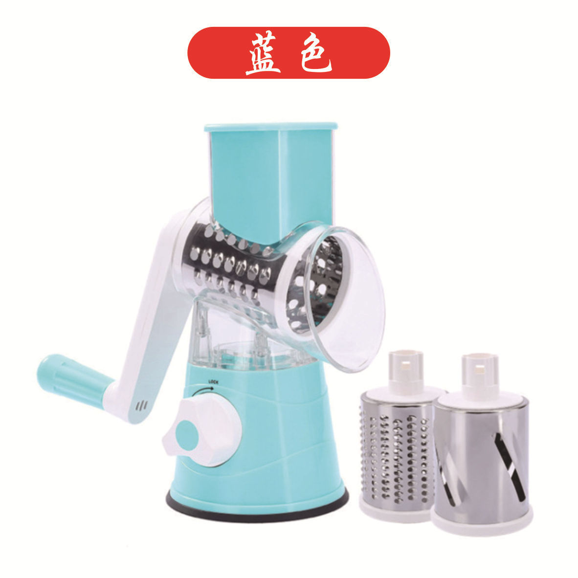 Cross-border hand-cranked drum vertical multi-functional vegetable cutter, grater and vegetable cutter, three types of knife heads, kitchen small tools