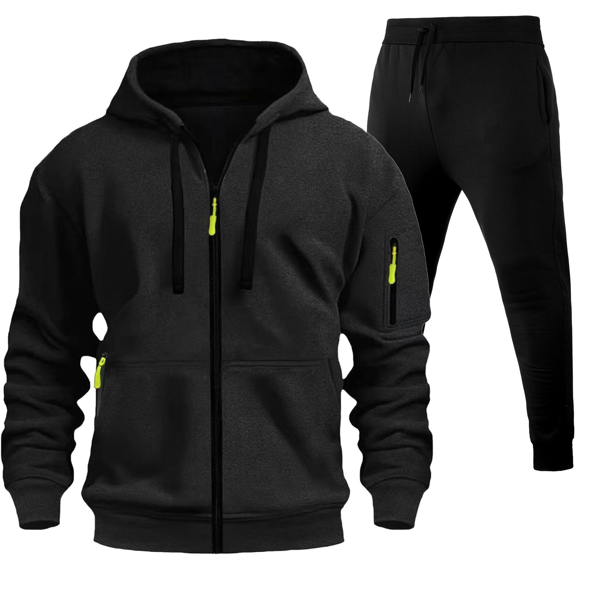 Cross-border Spring and Autumn men's sports hoodie, hoodie, zipper multi-pocket pullover, sports casual hoodie cover
