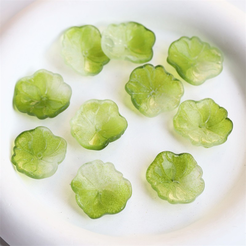 DIY 22*24mm 3D round lotus leaf glass hairpin, jade hairpin, lotus leaf, hair ornament, materials and accessories