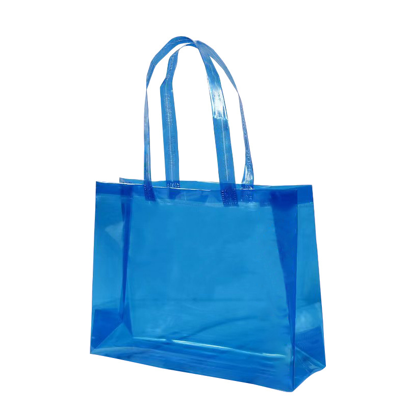 Transparent bags wholesale, trendy waterproof tote bags, PVC plastic bags, clothing packaging bags, gift bags, hand-held bags