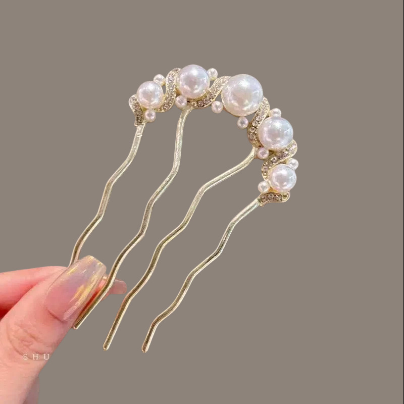 New Chinese style U-shaped hairpin for updo, sophisticated look, niche style, tassel hairpin, versatile, antique style hair accessory, wholesale.