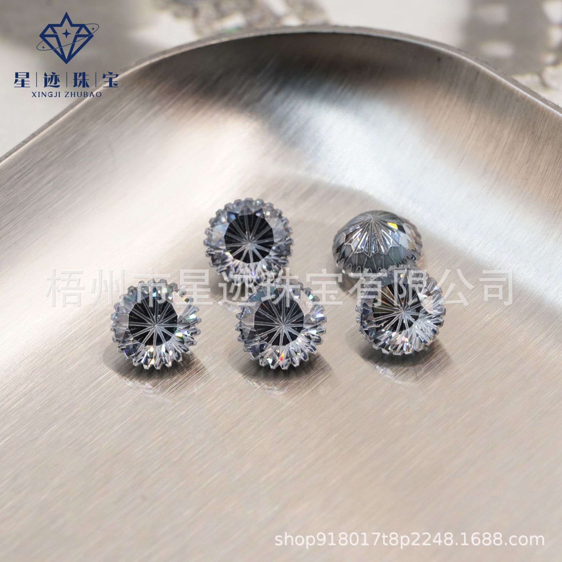 Gradient gear-cut 6mm round zircon, special cut, DIY earrings with matching stones, loose zircon.