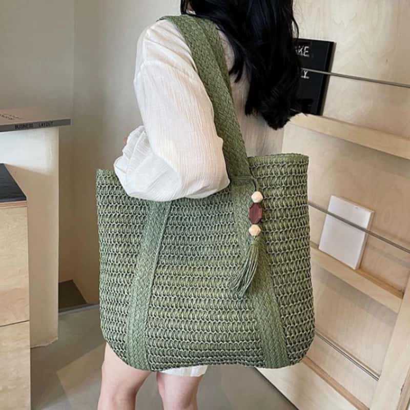 2026 Summer New Style Chic Straw Shoulder Bag, Large Capacity Woven Tote Bag