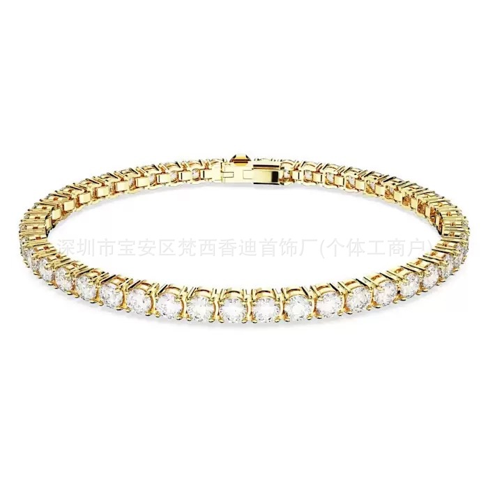 Elegant single diamond necklace, Swarovski crystal, Swarovski round row diamond bracelet, earrings, ring, women's set