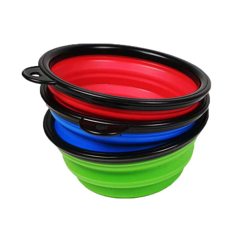 Pet folding bowl, silicone dog bowl, anti-tipping dog food bowl, dog rice bowl, cat and dog food utensils, dog basin supplies, dog food bowl